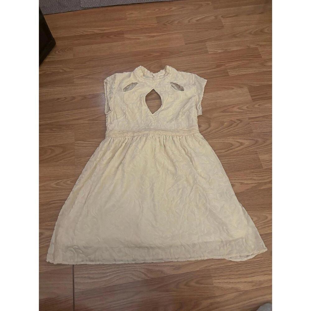 Free People X Lindsey Thornburg Cutout Velvet Dress Size 4 - Picture 2 of 9